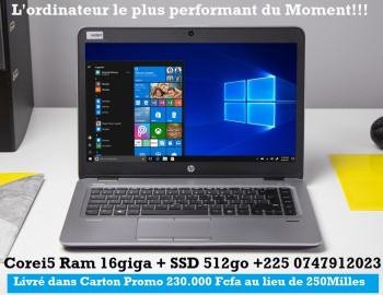 HP G3 Corei5 ram16giga ssd 512 l'ordinateur le plus performant du moment +225 0747912023